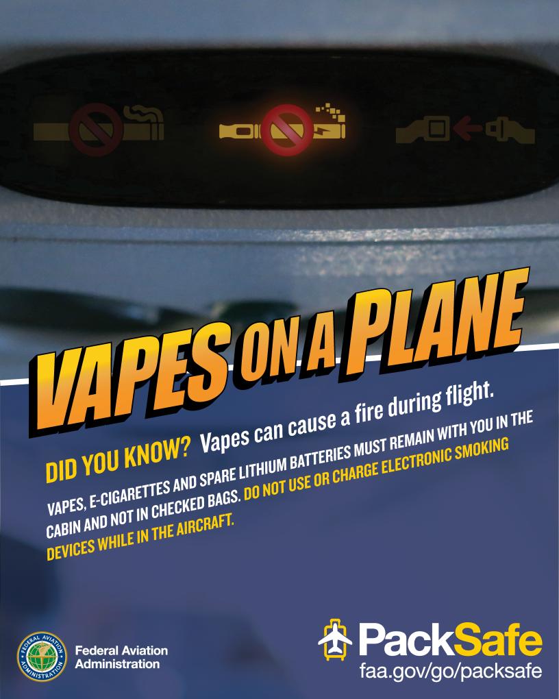 Vapes On A Plane Marketing Kit Federal Aviation Administration